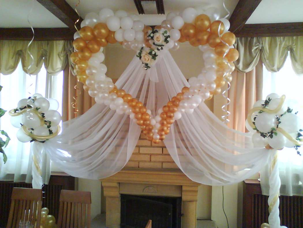 украшение шарами на свадьбу фото