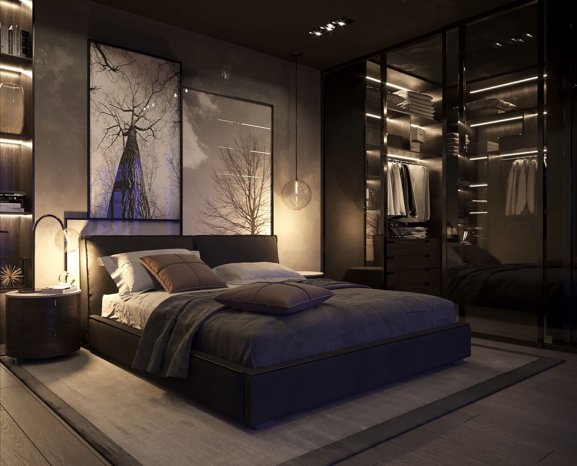 Спальня в темных тонах: фото интересных идей дизайна темной спальни