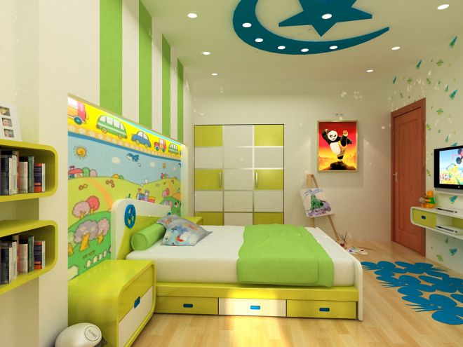 Потолок из гипсокартона в детской комнате (100+ фото для мальчика и девочки)
