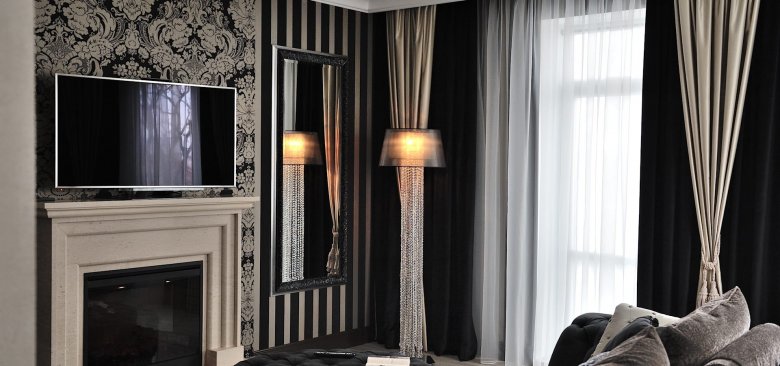 Черно-белые шторы - 140 фото красивого и оригинального дизайна с шторами двух цветов