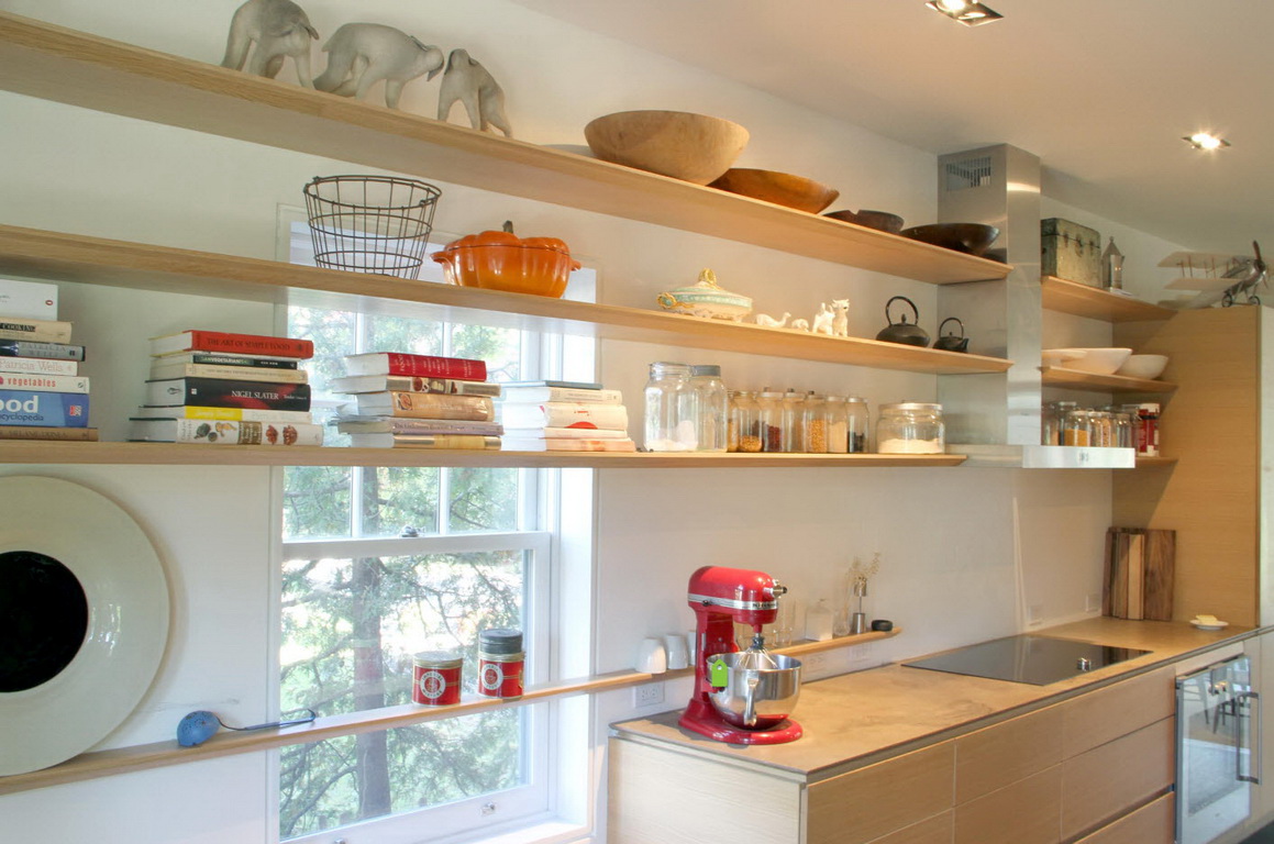 Открытые полки на кухне — правила идеального сочетания и дизайна (75 фото)