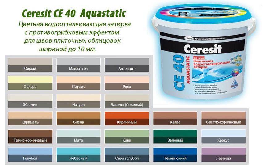 Эластичная затирка для швов плитки ceresit ce 40 aquastatic