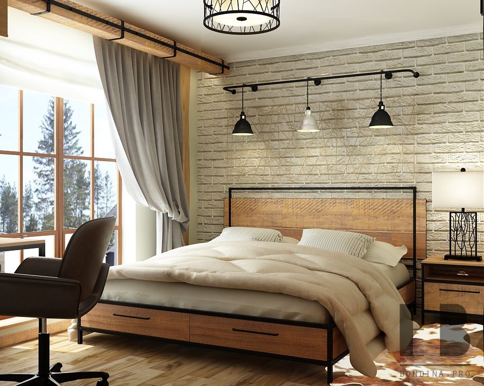 Дизайн спальни в стиле лофт: 75 фото и идей, красивые интерьеры