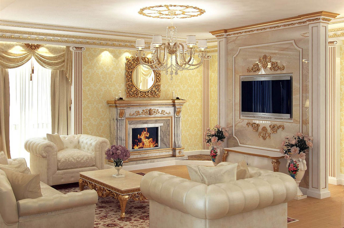 Мебель для гостиной в классическом стиле, ее особенности и декор