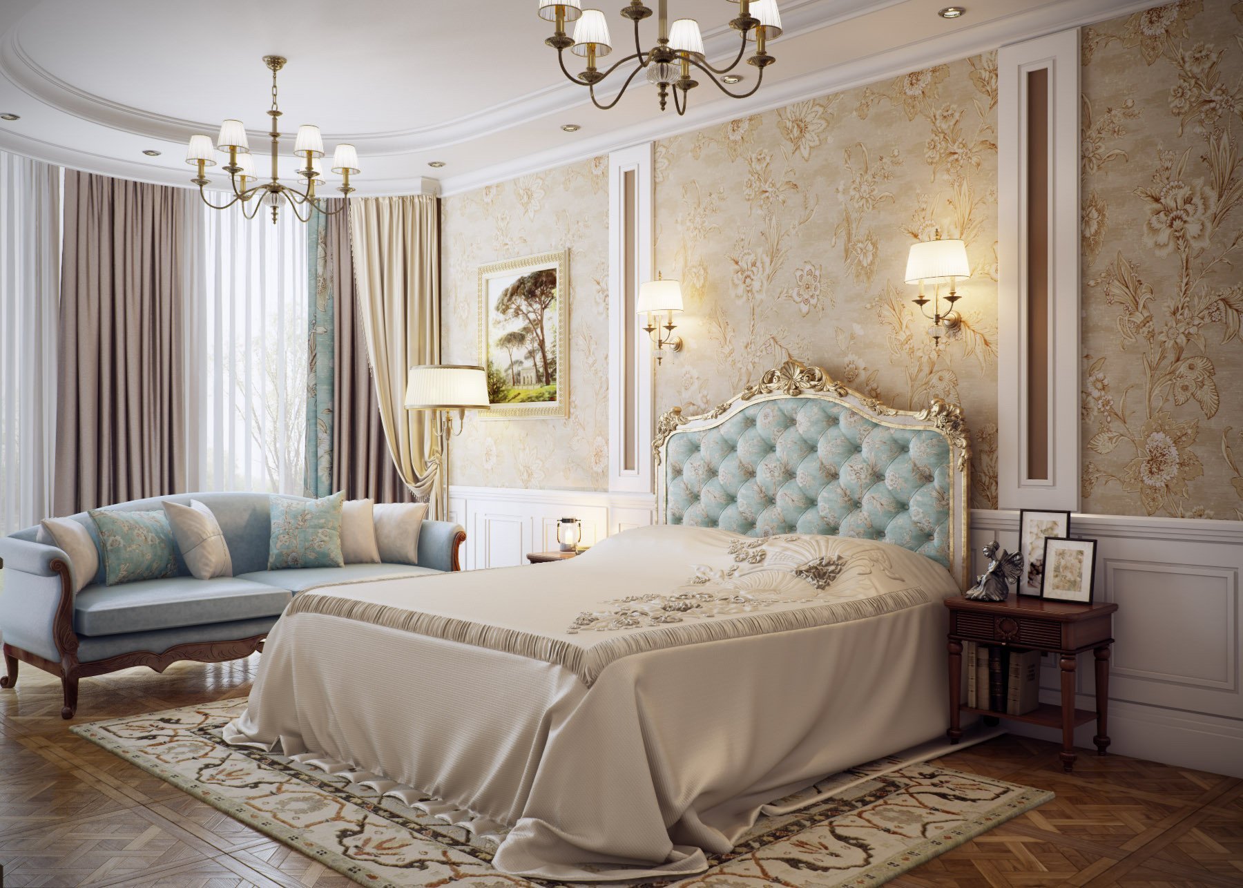 Дизайн спальни в классическом стиле - идеи интерьера на фото