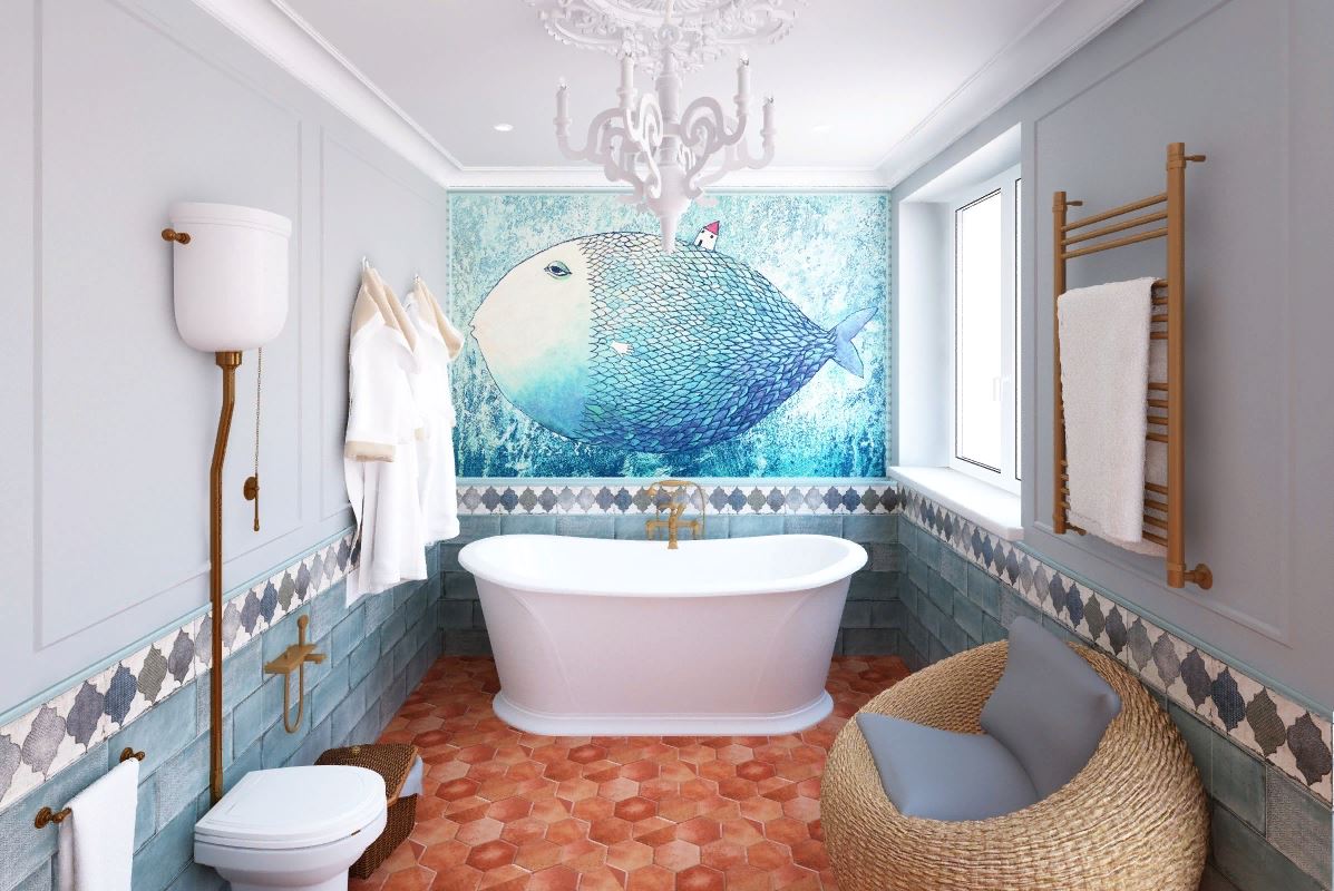 Дизайн ванной комнаты в морском стиле: фото и советы дизайнеров