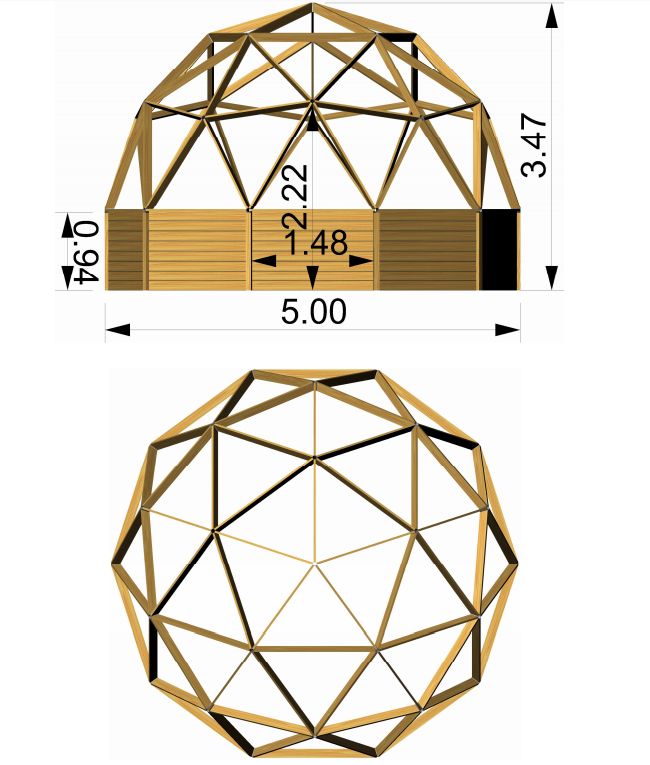 Купол из дерева чертеж