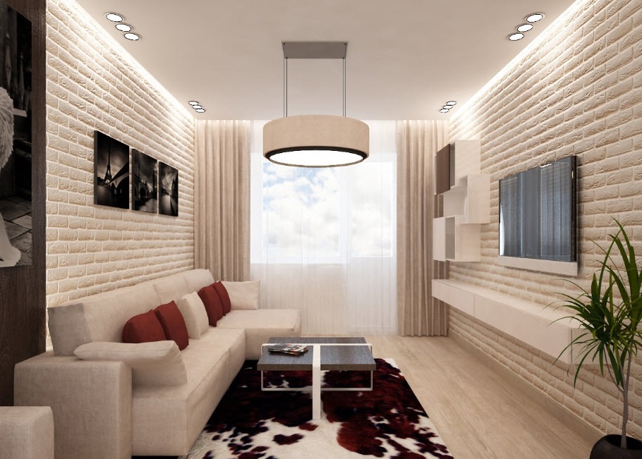 Дизайн узкой комнаты — 30 фото примеров