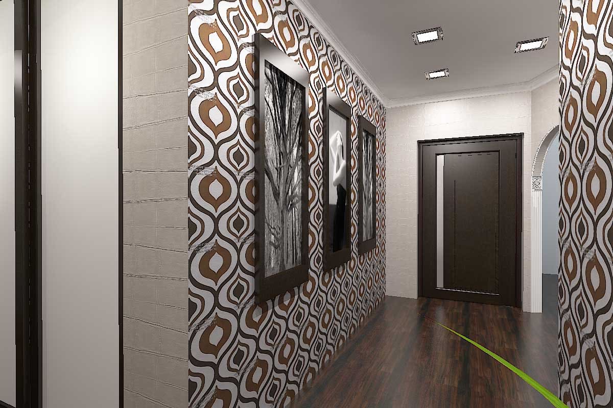 Комбинирование обоев в прихожей фото идеи: для коридора дизайн, как скомбинировать в квартире, можно поклеить