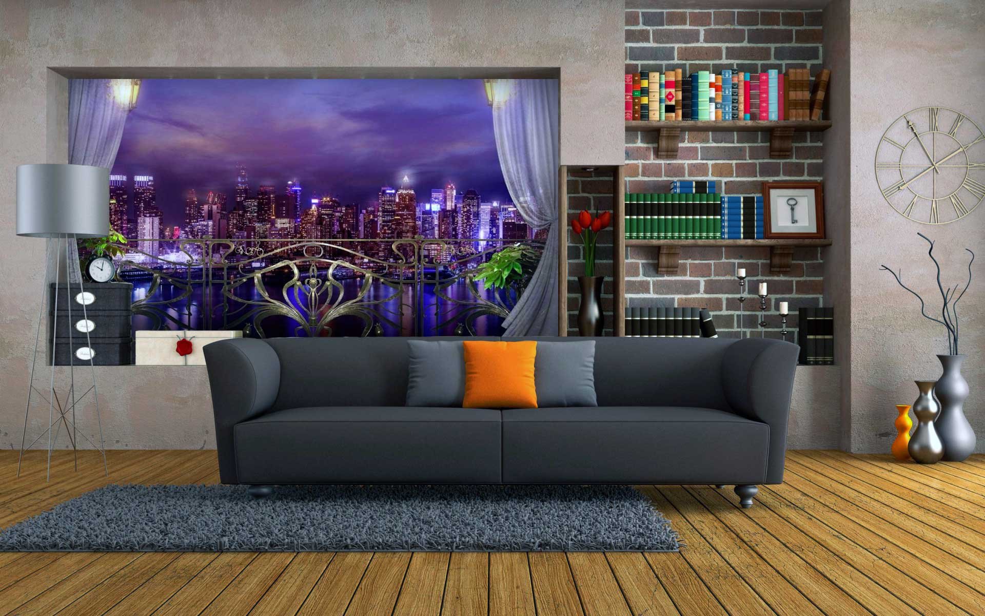 Фотообои в интерьере гостиной: на стену, фото, за диваном, телевизором, принты, цветовые решения