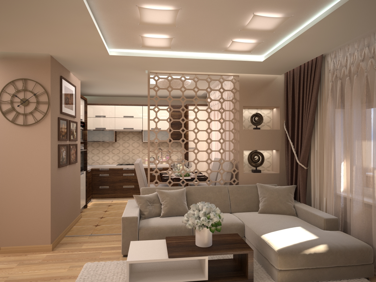 Дизайн интерьера гостиной площадью 20 м2: цвета и освещение, мебель, дизайн кухни-гостиной, спальни-гостиной, стиль оформления - хай-тек, восточный, минимализм | ileds.ru