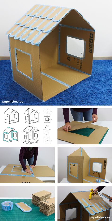 Как сделать красивый домик из картона своими руками: схемы и мастер-класс изготовления с подробной инструкций (115 фото-идей)
