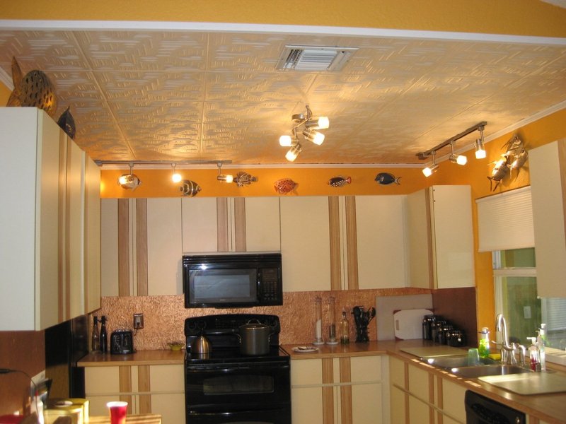 Потолок на кухне - какой лучше сделать, обзор доступных вариантов