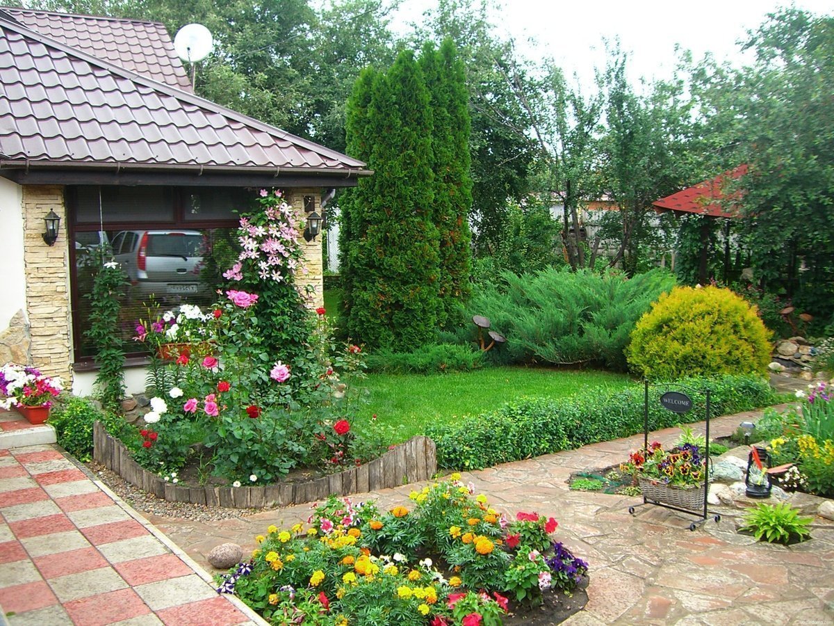 Ландшафтный дизайн садового участка 10 соток с домом и огородом реальные фото