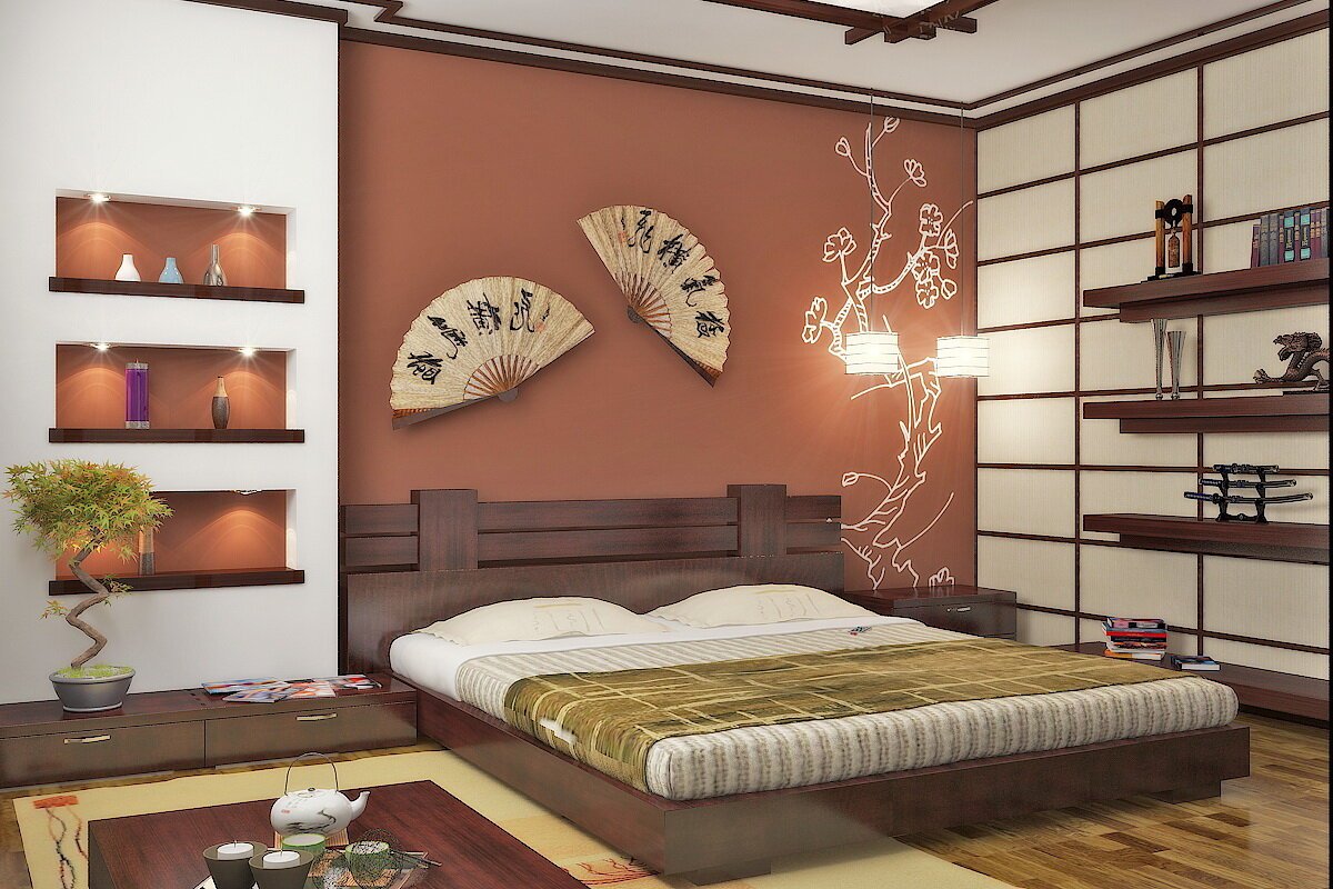 Отделка комнаты в японском стиле фото