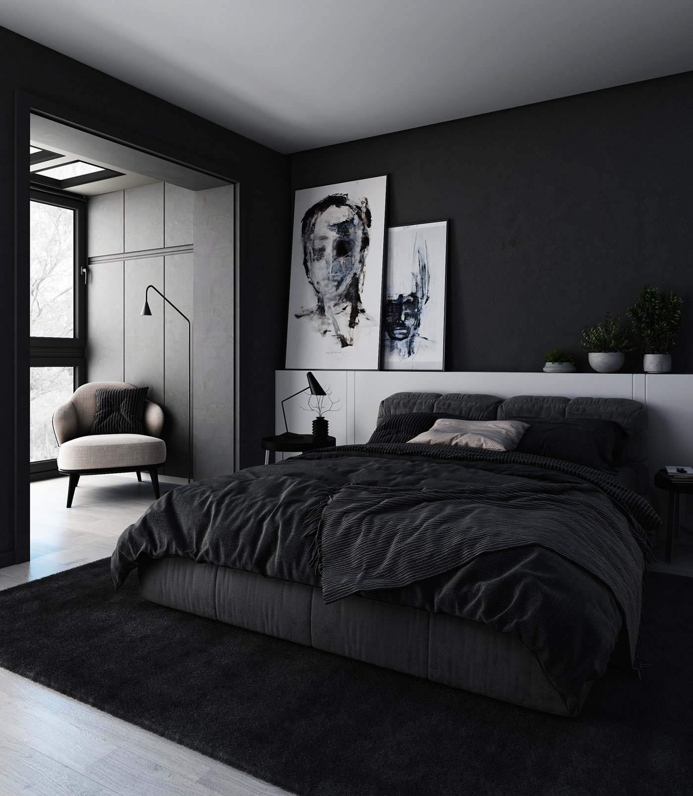Спальня с темной мебелью - черпаем вдохновение у шведов и англичан