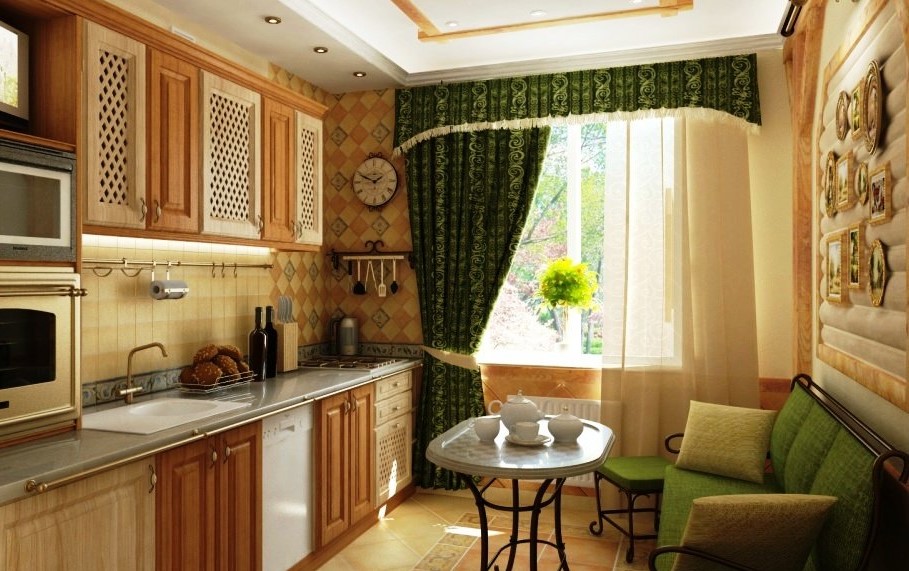 Дизайн кухни 8 м2 с окном в кирпичном доме фото