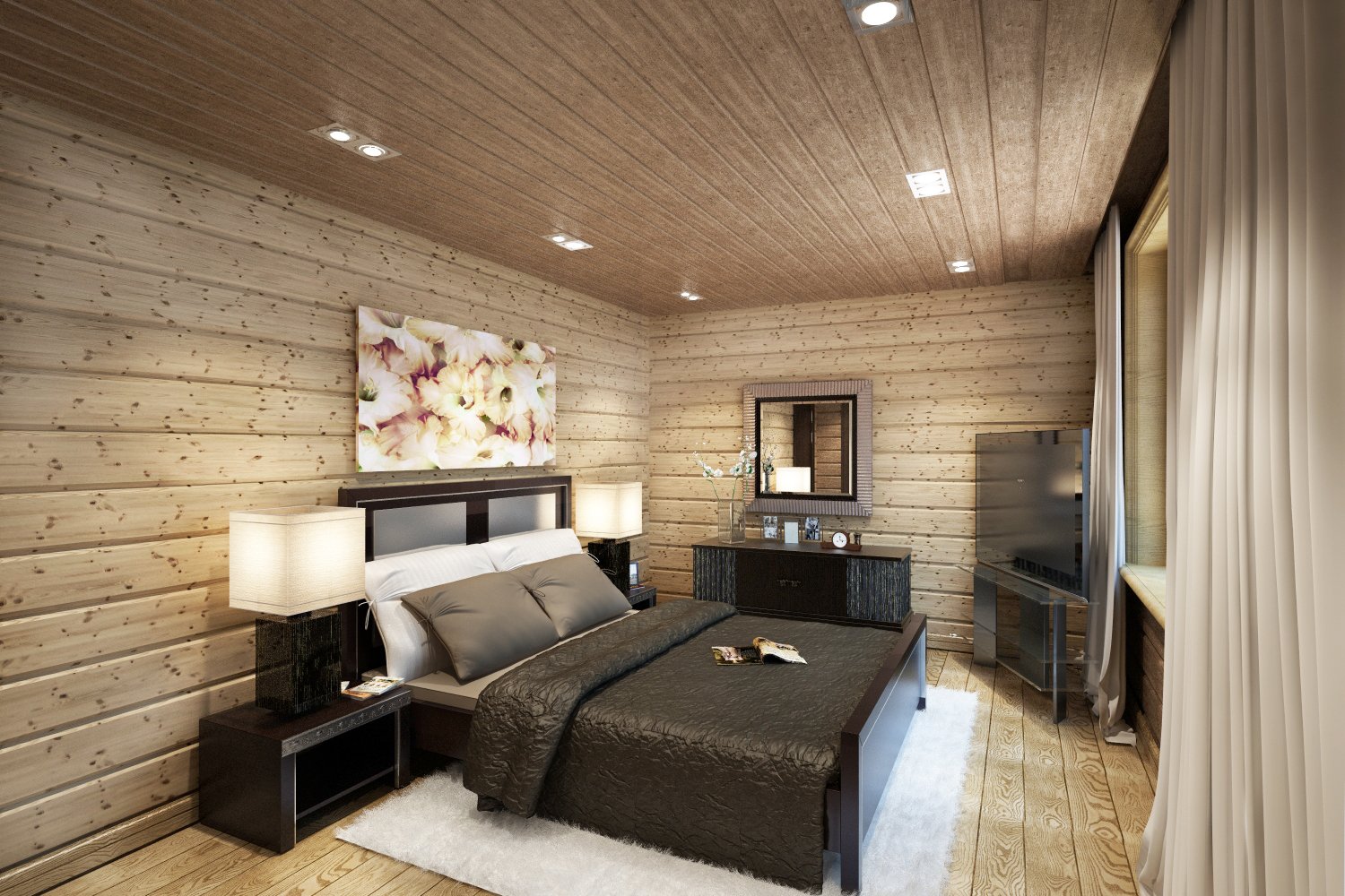 Вагонка в интерьере квартиры: дизайн и отделка стен в помещении с фото