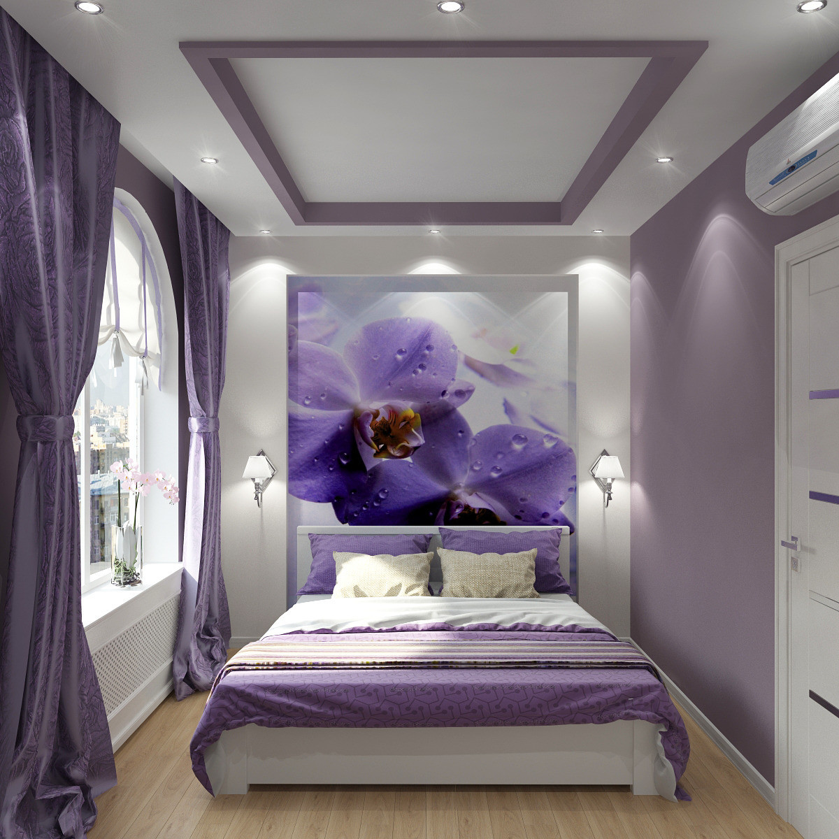 Спальня в фиолетовых тонах + фото