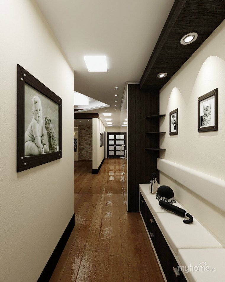 Дизайн длинного коридора в квартире с фото, коррекция пространства