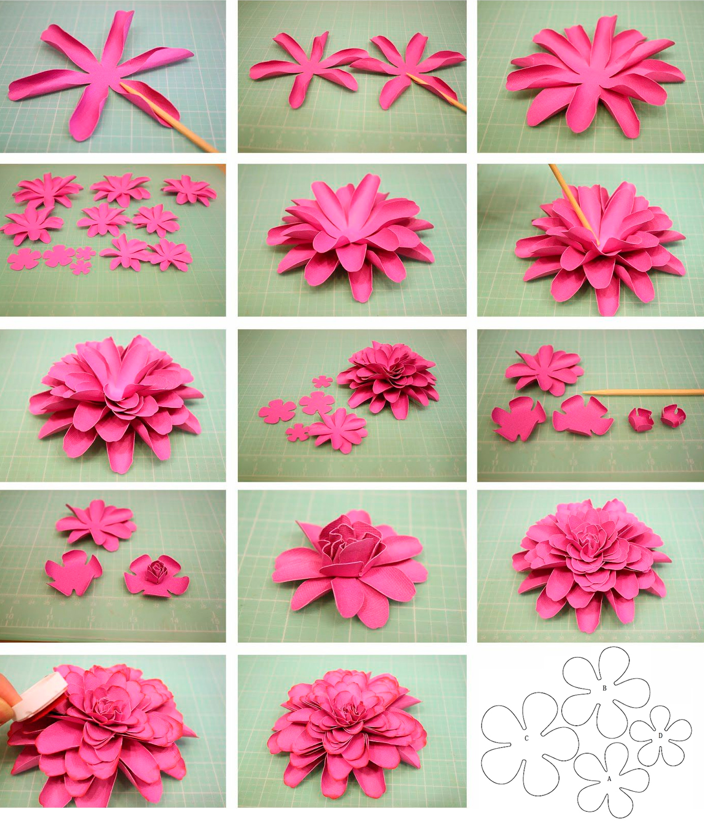 Цветы из бумаги своими руками, схемы и шаблоны для вырезания, пошагово легко для начинающих, как сделать бумажные цветы самому