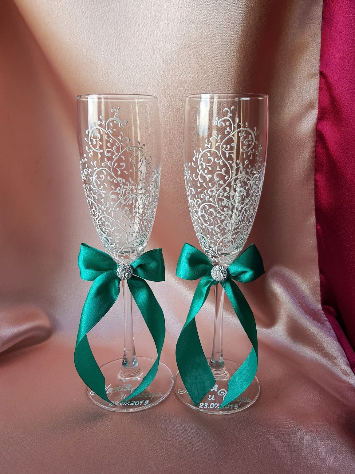Как украсить свадебные бокалы своими руками: пошаговые мастер-классы с фото