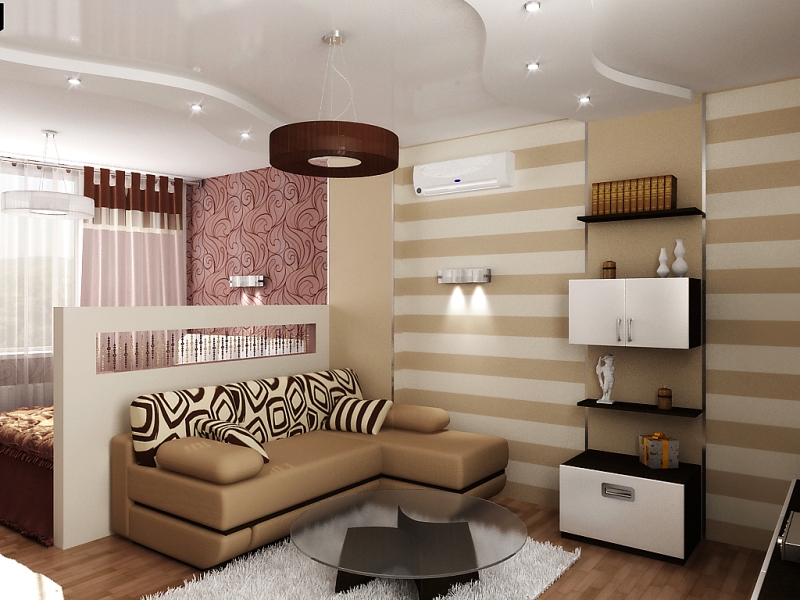 Дизайн спальни-гостиной: 18 готовых проектов – 43 фото