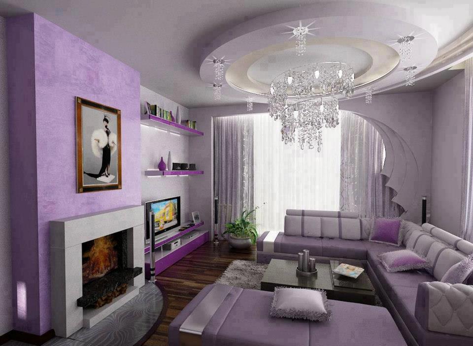 Сиреневая гостиная - 100 фото стильного дизайна