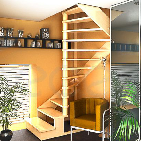 Компактная лестница на мансарду в маленьком доме — особенности