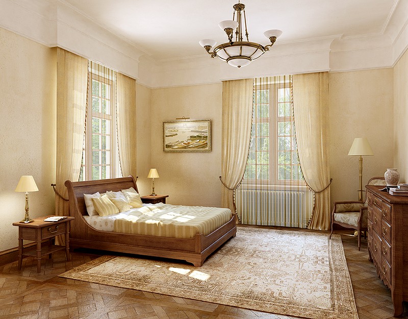 Спальня с двумя окнами на разных стенах - 40 фото идей дизайна