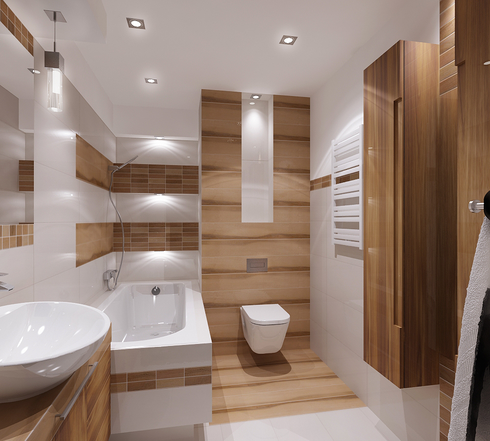 Дизайн современной ванной комнаты с совместных санузлом фото