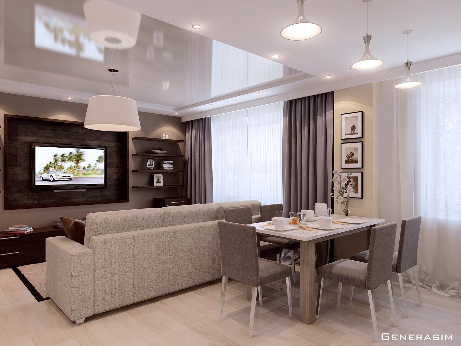 Красивая и удобная гостиная 30 кв м: дизайн совмещенного пространства