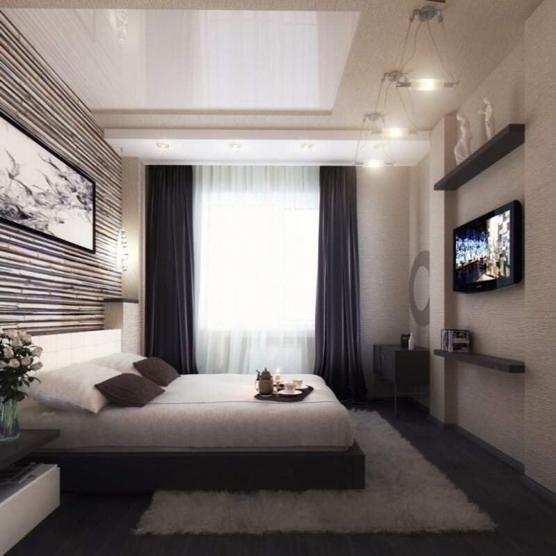 Дизайн спальни 17 кв. м (55 фото): интерьер и дизайн-проект прямоугольной спальни с балконом