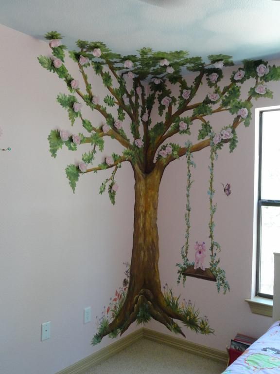 Деревья на стенах в качестве декора: шедевры из подручных средств