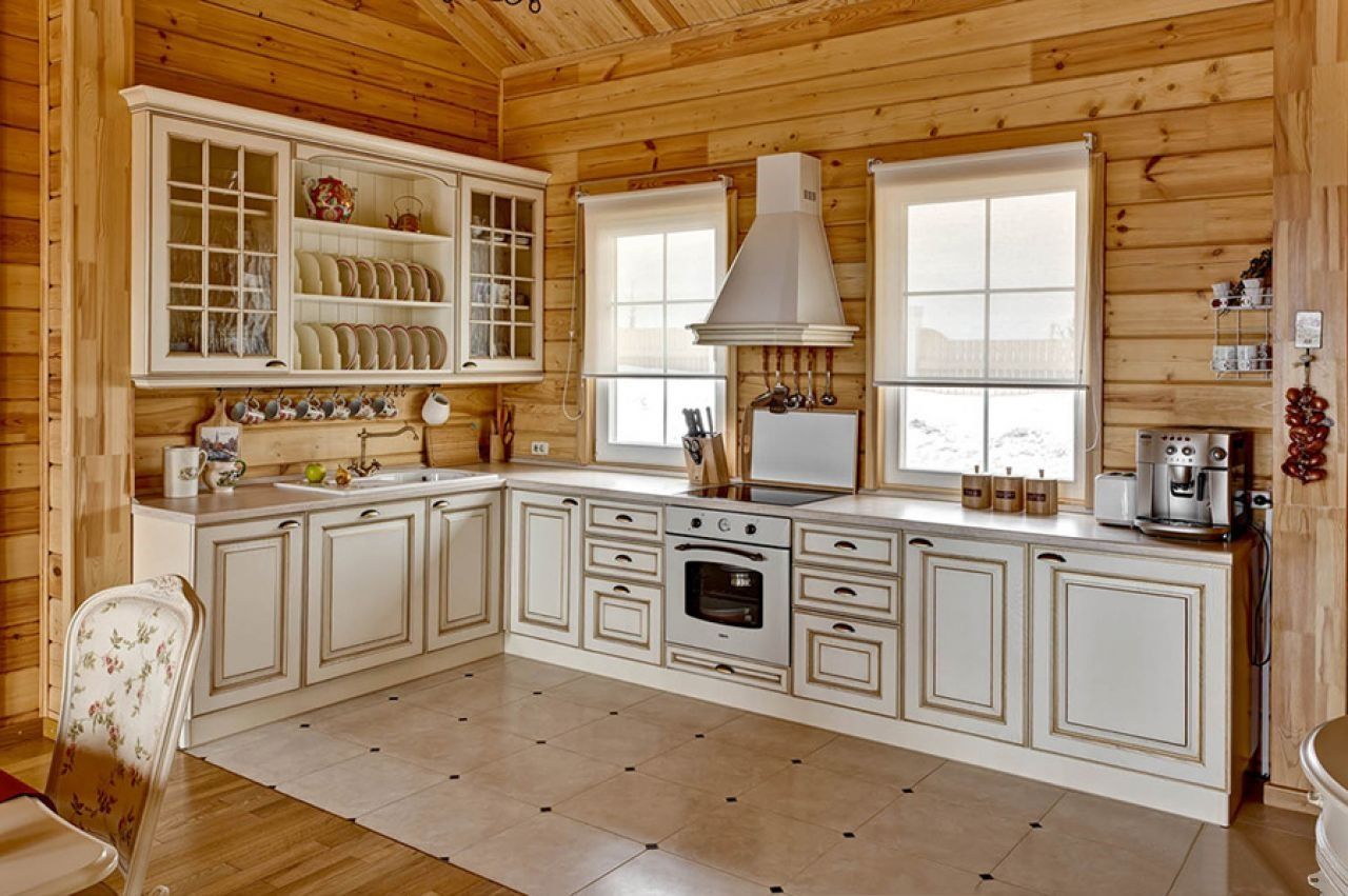 Кухня в деревянном доме из бруса: дизайн интерьера кухни-гостиной | дизайн и фото