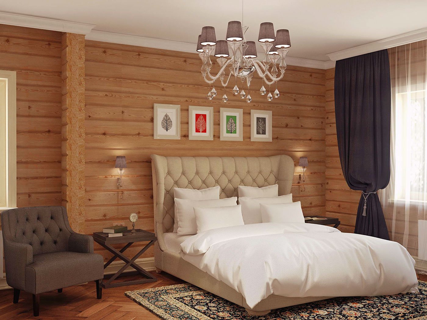 Спальни из дерева - 125 фото с лучшими идеями обустройства и декора