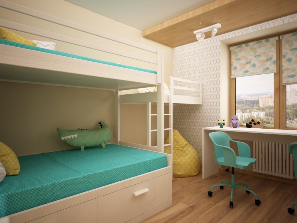 4 пункта на пути к комнате мечты: детские спальни для двоих детей, фото