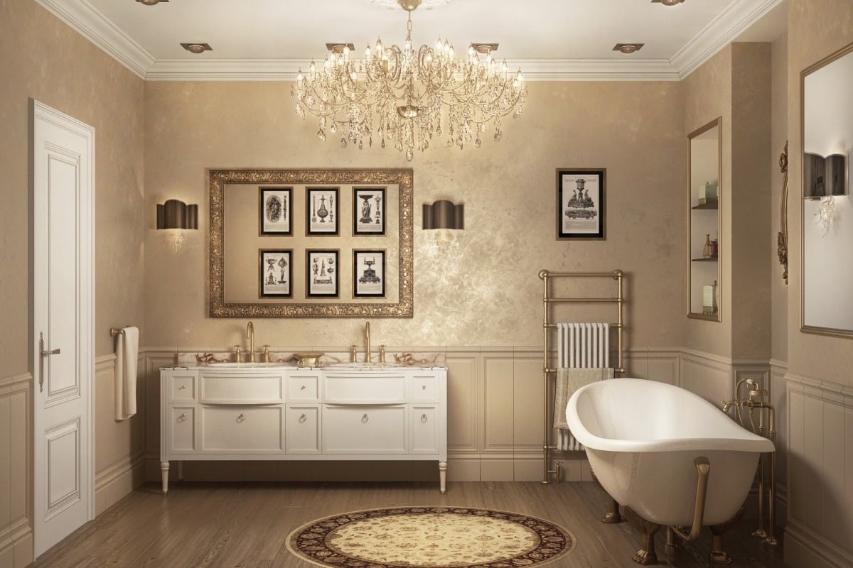 Ванная комната в классическом стиле (70 фото): дизайн интерьера