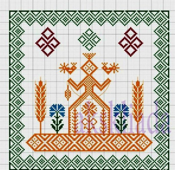 славянский оберег макошь: значение символа и схема вышивки крестом