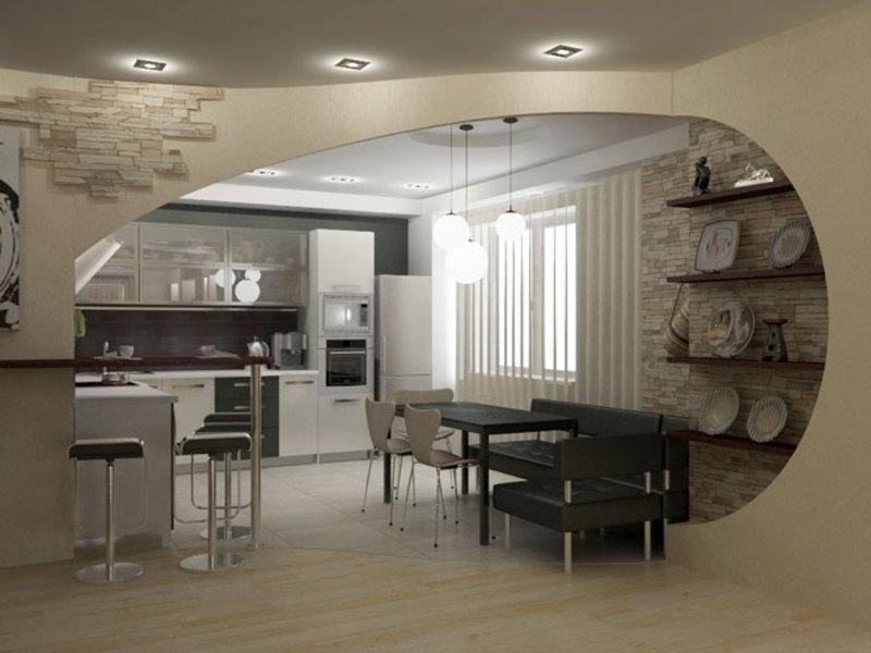 Кухня гостиная 18 кв м дизайн фото идеи - зонирование кухни и гостиной оригинальные решения, барная стойка между кухней и гостиной.кухня — вкус комфорта