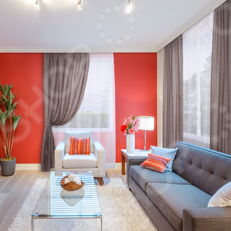 Оранжевые шторы в интерьере: 30 вариантов оформления комнат
