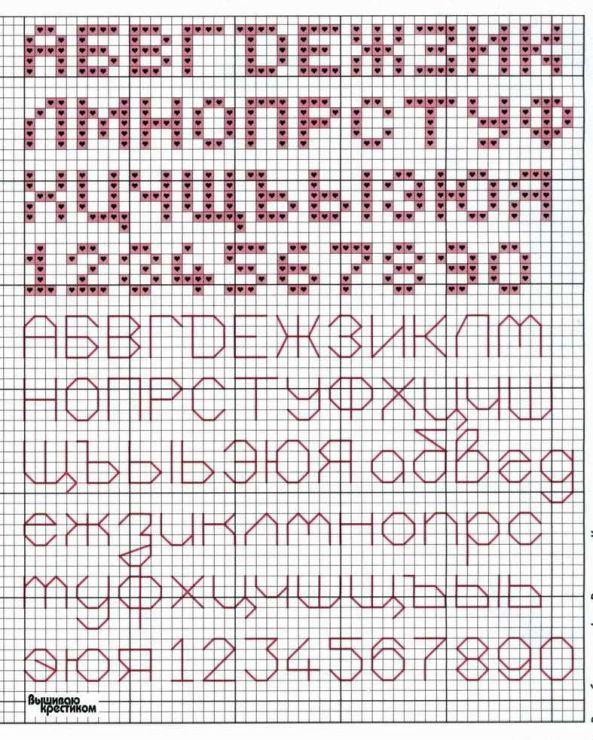 Вышивка буквы русского алфавита схемы крестом