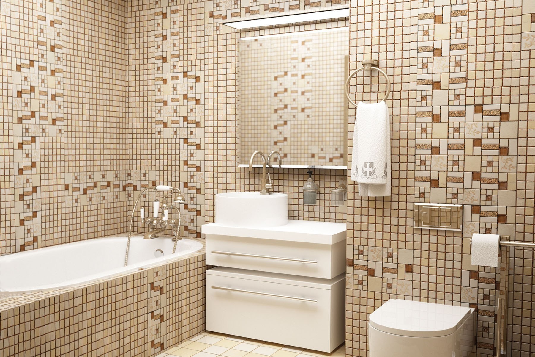 Отделка ванной комнаты 2020 — лучшие варианты оформления и обзор современных материалов — 91 фото