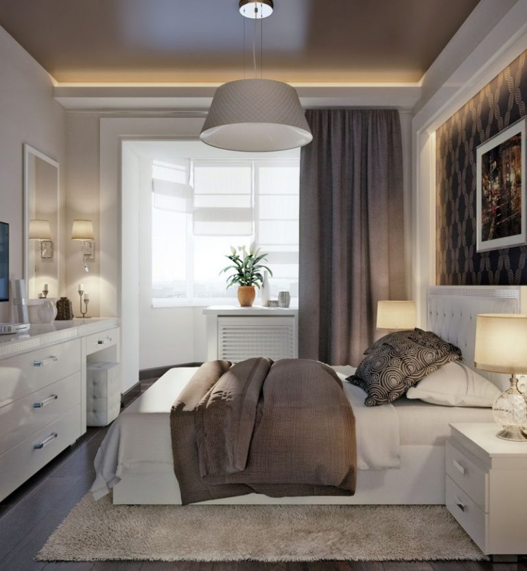 Дизайн маленькой спальни 9 кв. м: фото и 5 основных правил