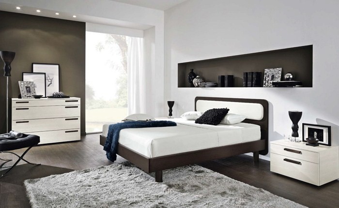 Спальня в стиле модерн — особенности выбора цвета и мебели, интересные планировки, фото обзор лучших идей