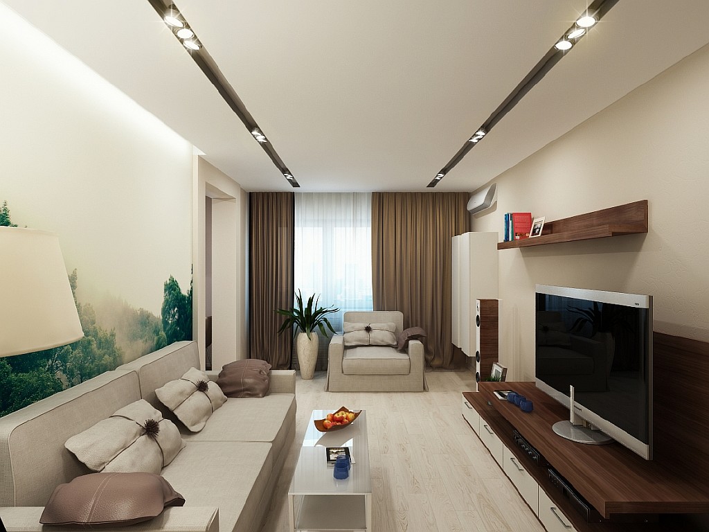 Дизайн гостиной 15 кв м: оригинальный интерьер в светлых тонах, стиль модерн