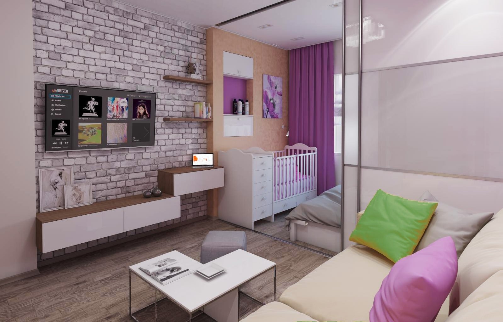 Интерьер однокомнатной квартиры с детской (36 фото): комфортная планировка