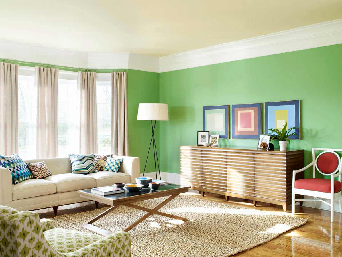 Покраска стены в два цвета: разные идеи, как покрасить комнату или углы разными цветами, сочетание в дизайне двух и более красок на стену
