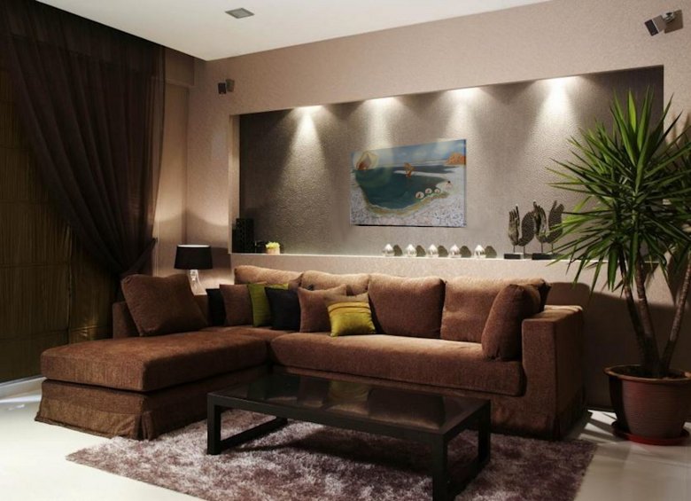 Коричневая гостиная – изысканные сочетания, гармоничные решения, стилистические особенности