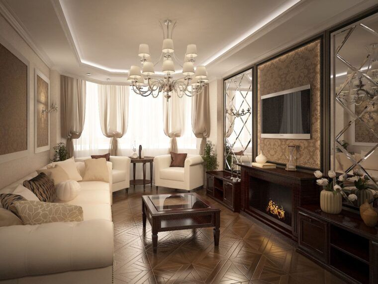 Как подчеркнуть роскошь домашнего интерьера: простые идеи для декора гостиной в классическом стиле